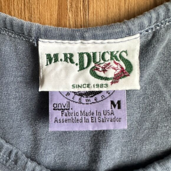 Vtg Anvil Authentic Pigment Mr Ducks 2003 Faded Blue Men's Tank Top Size M - Picture 5 of 7